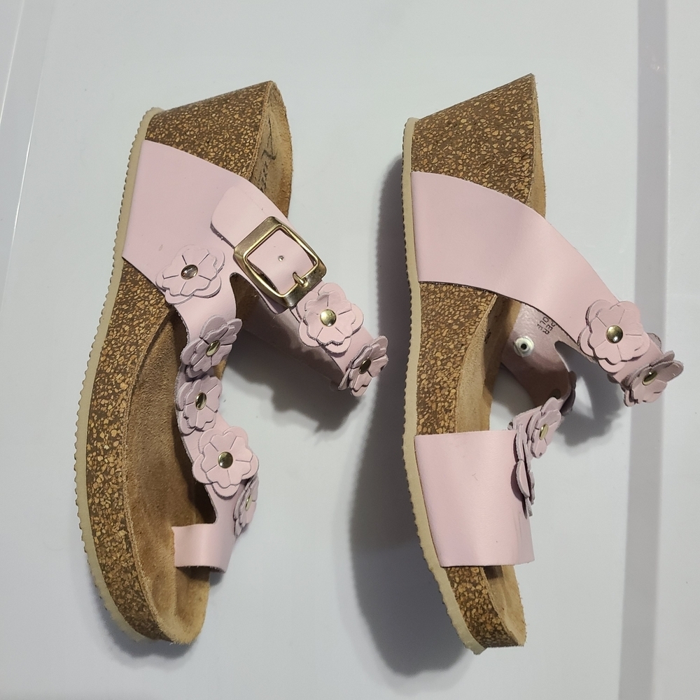 Autenti Pink Floral Women's Sandals Leather Spain‎ - Picture 9 of 16